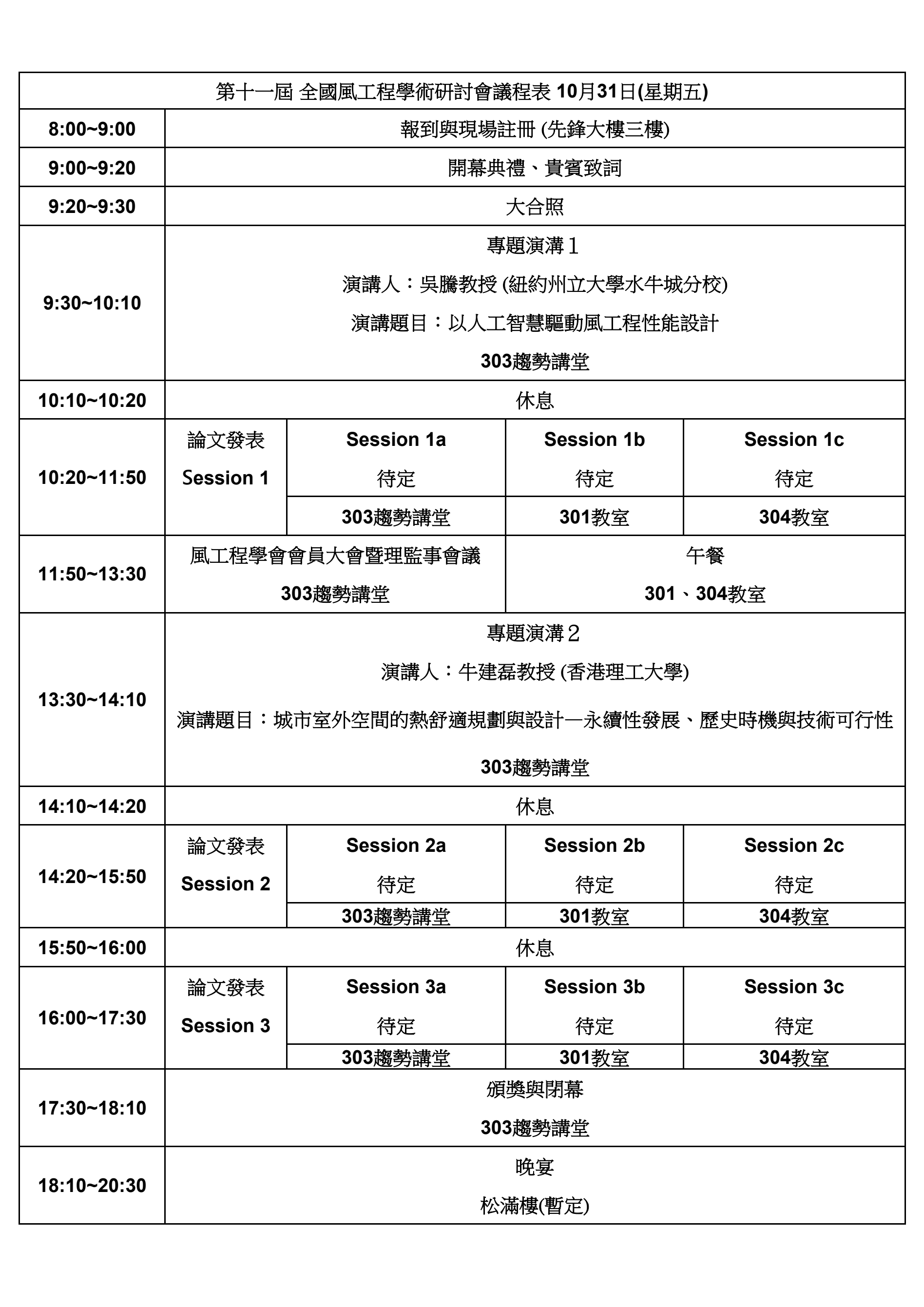 研討會議程